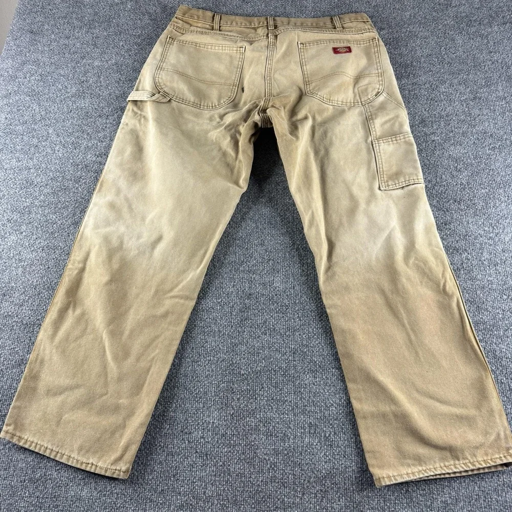 Dickies Pants Mens 36x29 Beige Canvas Carpenter Workwear Utility Faded 90s Y2K